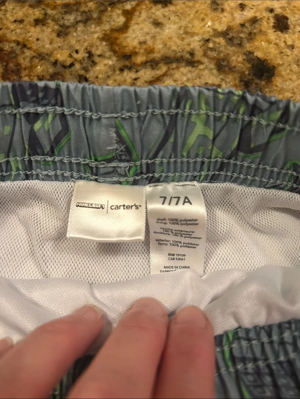 Carter's Minecraft Boys' Gray & Green Graphic Swim Shorts